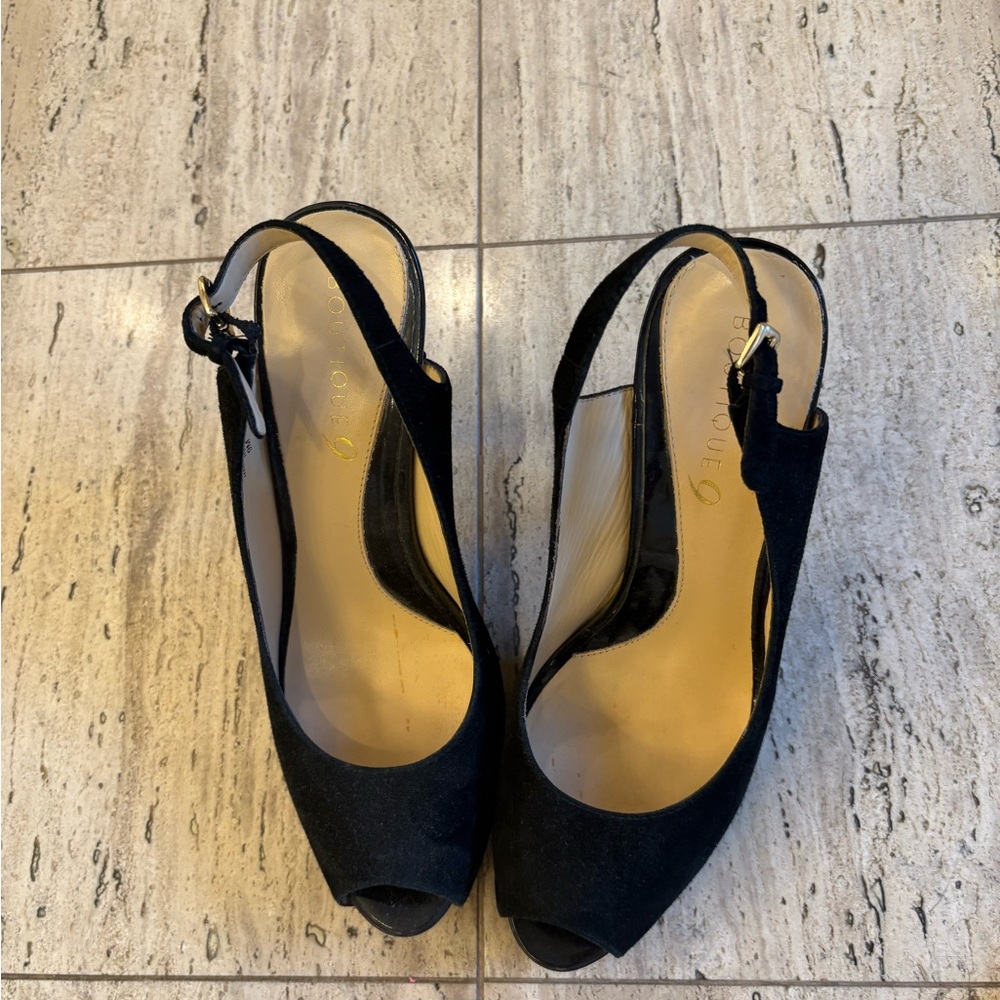 Boutique 9 Black Peep Toe Heels